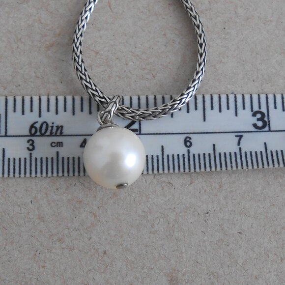 John Hardy Sterling Silver Pearl Pendant 2.5mm Necklace Adj 18" -20" - Picture 4 of 13